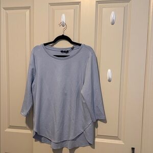 Casual Light Blue Long Sleeve Top